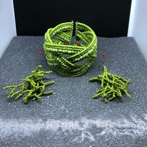 Custom Beaded Bracelet and Earrings
